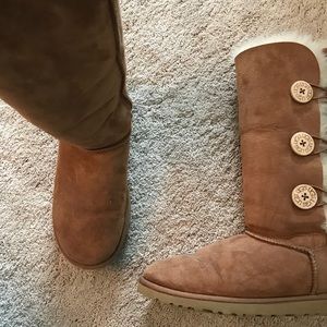 chestnut tall 3 button uggs